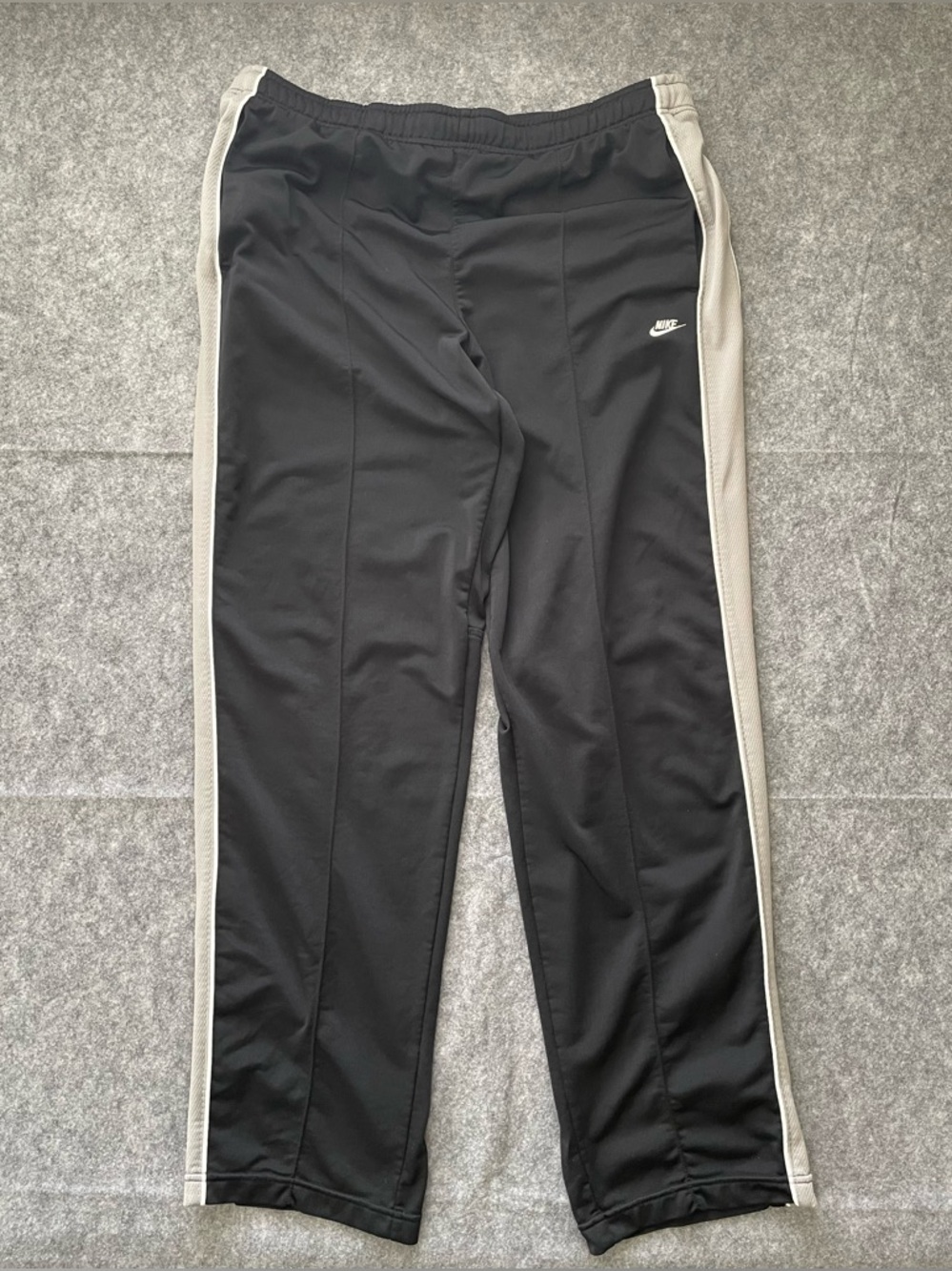 Vintage Nike Track Pants Mens L Black Fleece Lined Ankle Zip Athletic Y2K